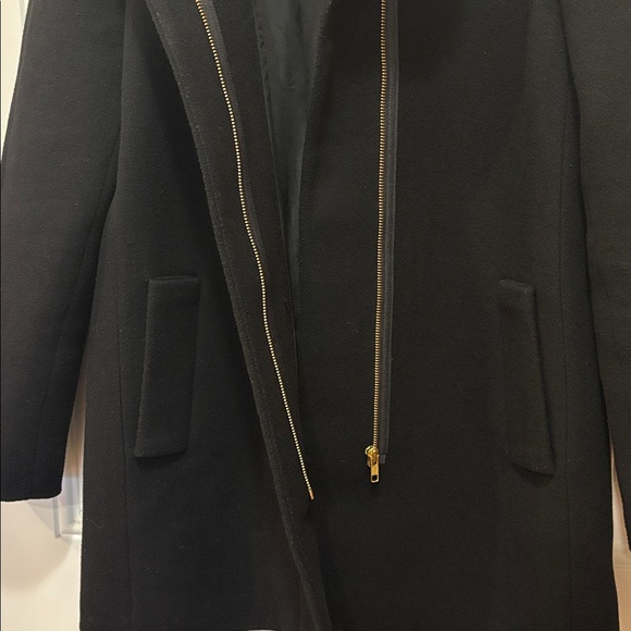 J.Crew Mercantile Black Full Zip Wool Blend City Coat in Size 4 - Picture 10 of 15